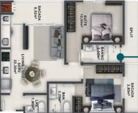 Apartamento Garden Exclusivo em Bombinhas/SC: 4ª foto da galeria de imagens do imóvel