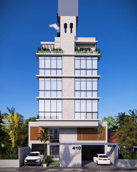 Apartamento em Bombinhas, 280m² da praia (mar de fora)