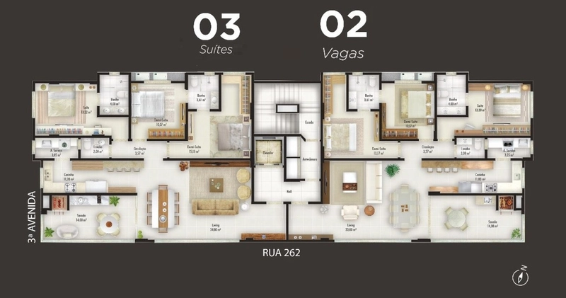 Apartamento decorado e mobiliado á venda Meia Praia-Itapema-SC: 2ª foto da galeria de imagens do imóvel