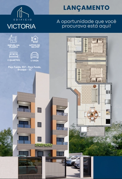 Edifício Victoria –Sua nova oportunidade em Brusque ,Bairro Poço Fundo