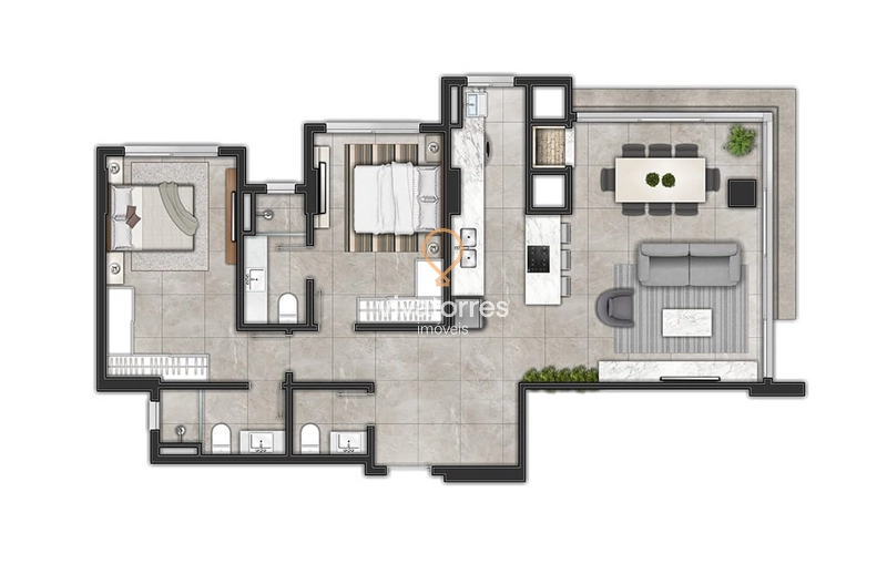 Apartamento 2 suítes no Centro: 9ª foto da galeria de imagens do imóvel