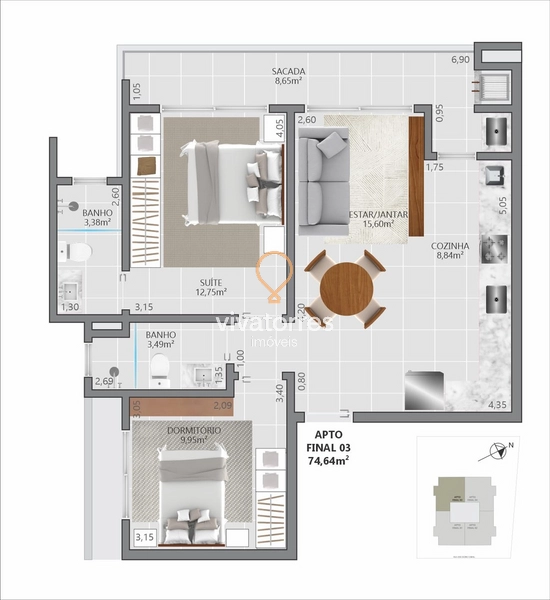 Apartamento 2 andares sendo 1 suíte- Torres Rs-: 17ª foto da galeria de imagens do imóvel