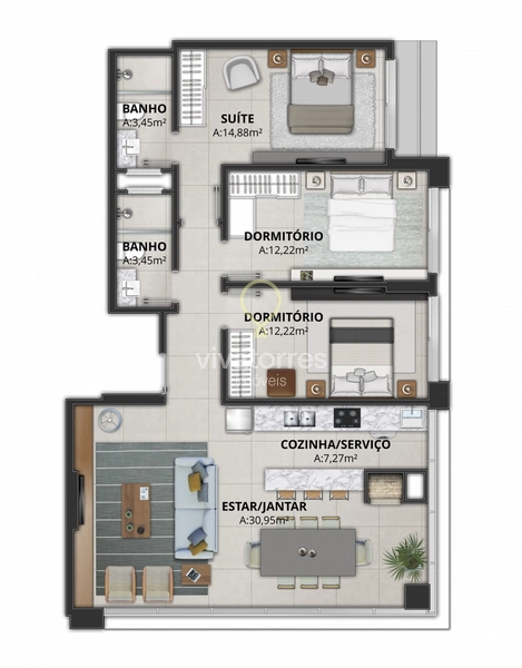 Apartamento 3 dormitórios à venda no Centro de Torres: 4ª foto da galeria de imagens do imóvel