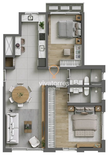 Cortile | 3 opções de planta, de 2 a 3 dormitórios.: 16ª foto da galeria de imagens do imóvel