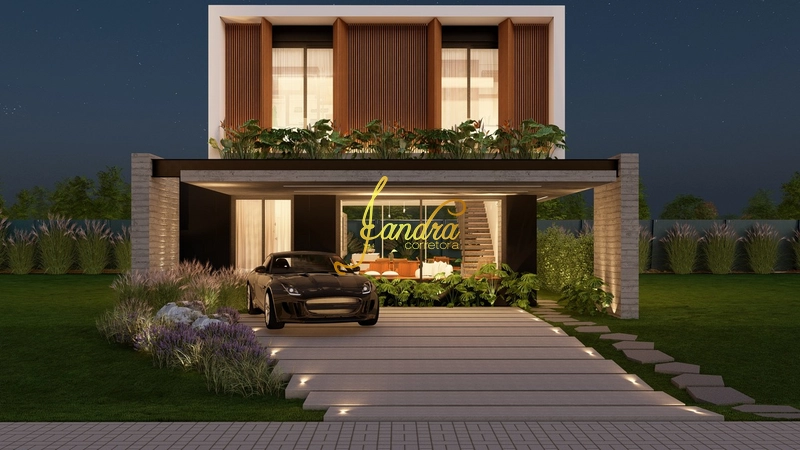 Sobrado com 04 suítes, com piscina em concreto