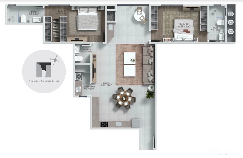 Apartamento no Edifício Brava Vel na Praia Brava: 15ª foto da galeria de imagens do imóvel