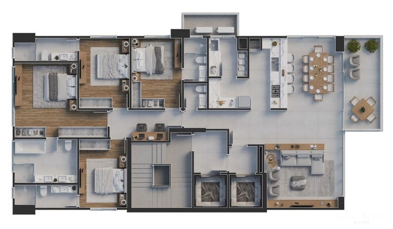 Apartamento no Edifício Zenith Tower em Balneário Camboriú: 14ª foto da galeria de imagens do imóvel