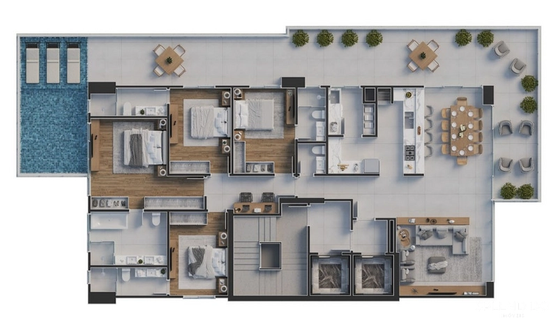 Apartamento Garden no Edifício Zenith Tower em Balneário Camboriú: 14ª foto da galeria de imagens do imóvel