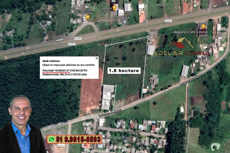 Terreno Comercial / Industrial de Frente para RS 239 em Araricá.: 21ª foto da galeria de imagens do imóvel
