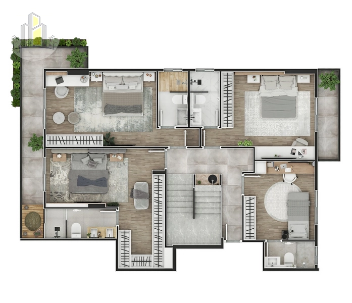 Cobertura à venda no Canto do Forte 230 m² privativos no Le Jardin: 12ª foto da galeria de imagens do imóvel