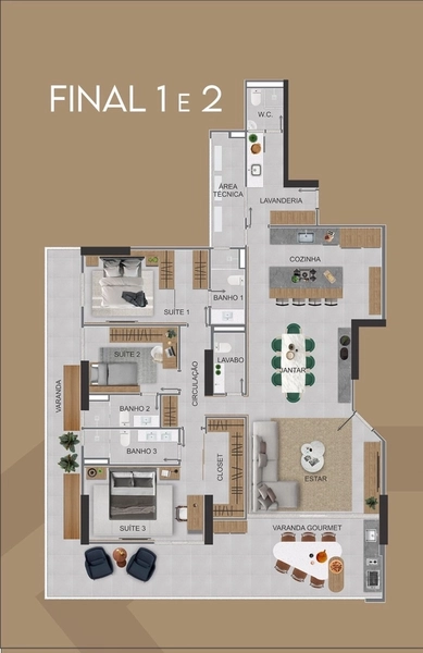 Apartamento de 212 m² de Frente para o Mar no Platinus Residence: 7ª foto da galeria de imagens do imóvel