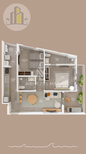 Apartamento de frente mar com 2 dorms, Guilhermina: 15ª foto da galeria de imagens do imóvel