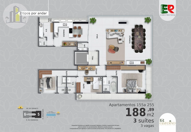 Apartamento Alto Padrão no Giardino Residencial, Canto do Forte: 13ª foto da galeria de imagens do imóvel