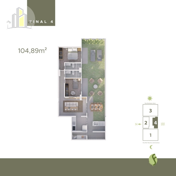 Lançamento no Canto do Forte | Apartamento Garden de 91m² com 2 Suítes: 17ª foto da galeria de imagens do imóvel