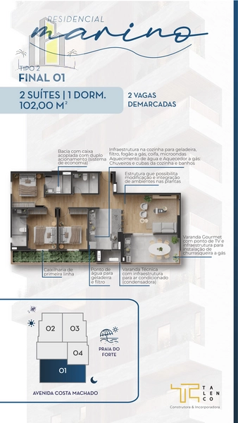 Apartamento 3 Dormitórios no Residencial Marino Canto do Forte: 5ª foto da galeria de imagens do imóvel