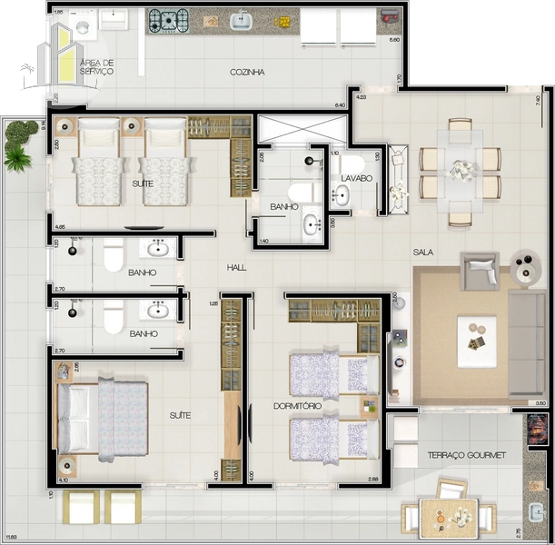 Apartamento de 3 Dormitórios no Canto do Forte: 21ª foto da galeria de imagens do imóvel