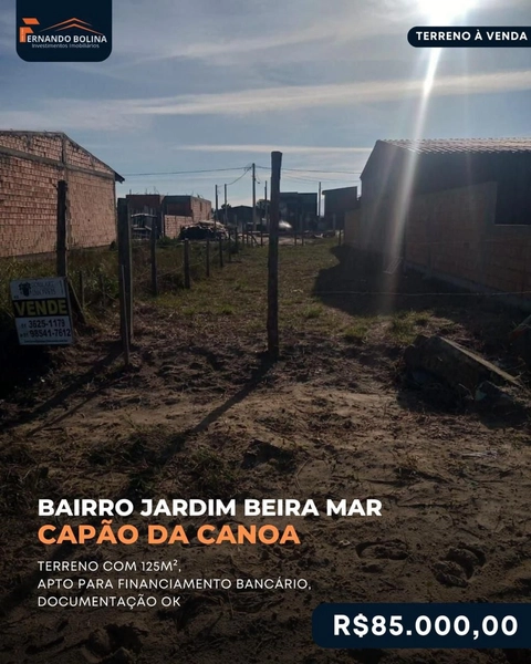 TERRENO NO JARDIM BEIRA MAR