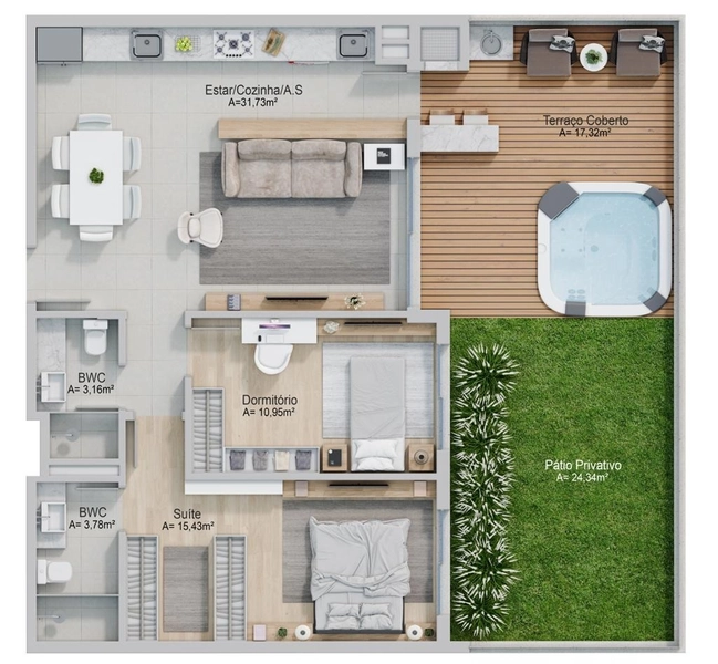 Apartamento com 2 dormitórios 1 suítes e 2 vagas no Morro das Pedras: 20ª foto da galeria de imagens do imóvel