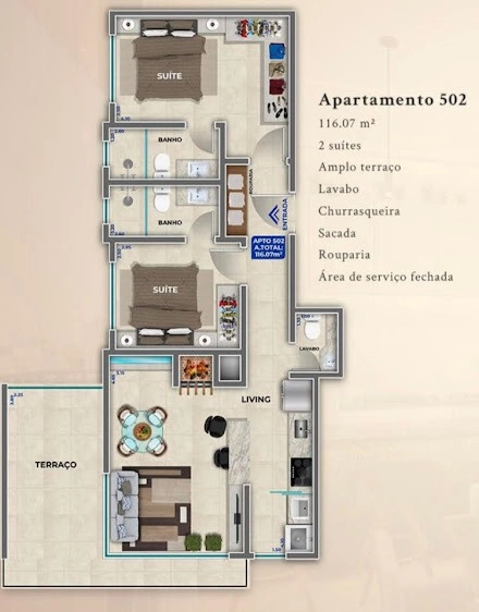 Apartamento com terraço, 2 suítes, em construção, em Capão!: 9ª foto da galeria de imagens do imóvel