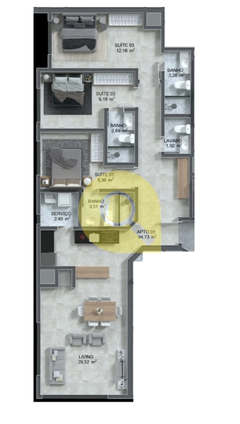 Apartamento 3 suítes, lazer completo, Navegantes, em construção!: 15ª foto da galeria de imagens do imóvel