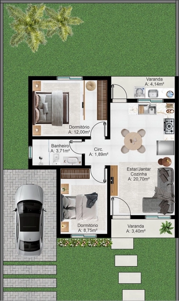 casas na planta em campo bom: 6ª foto da galeria de imagens do imóvel