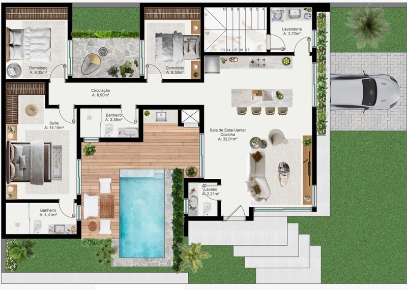 casa alto padrao no bairro Firenze: 6ª foto da galeria de imagens do imóvel