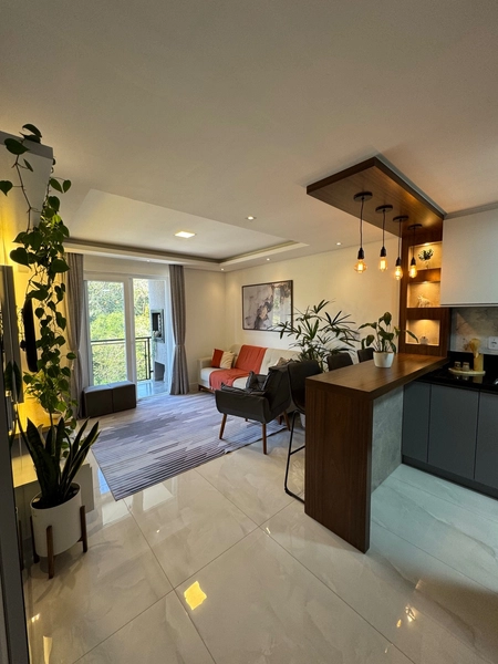 apartamento semi mobiliado com varanda