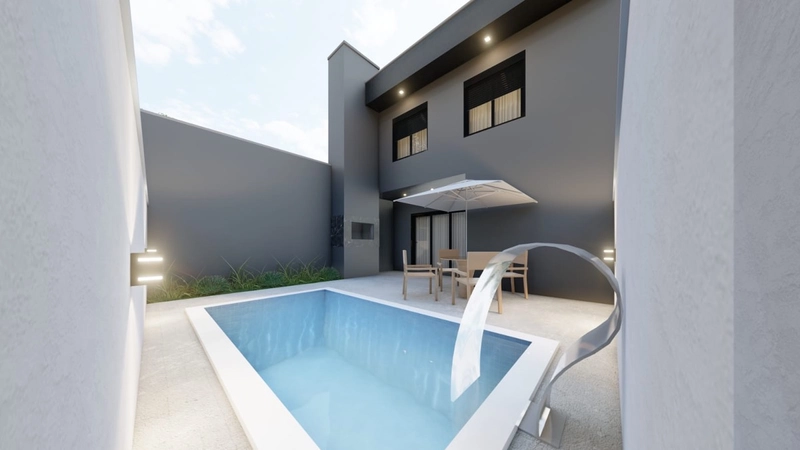 Sobrado com 3 dormitórios e piscina: 3ª foto da galeria de imagens do imóvel