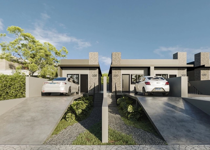 Casas na planta com 2 dormitórios e suíte