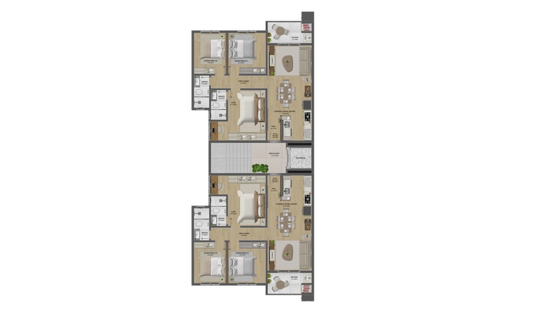 apartamento na planta com 3 dormitorios: 7ª foto da galeria de imagens do imóvel