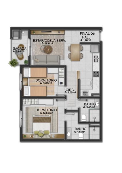 Apartamento na planta em Campo Bom: 11ª foto da galeria de imagens do imóvel