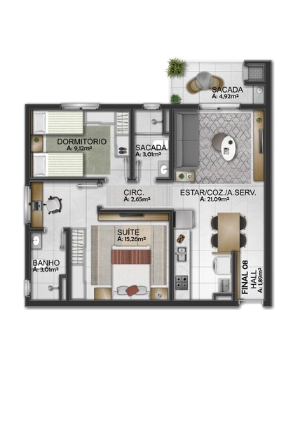 Apartamento na planta em Campo Bom: 12ª foto da galeria de imagens do imóvel