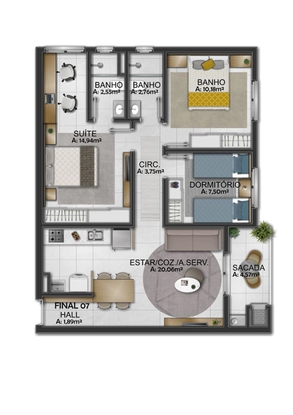 Apartamento na planta em Campo Bom: 10ª foto da galeria de imagens do imóvel