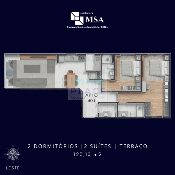 Apartamento de Luxo com 2 Suítes, 3 Banheiros e Excelente Insolação .: 2ª foto da galeria de imagens do imóvel