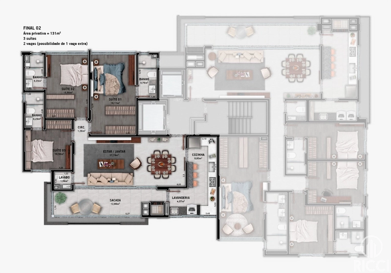 APARTAMENTO 3 OU 4 SUÍTES ALTO PADRÃO - BAIRRO RODRIGUES: 23ª foto da galeria de imagens do imóvel