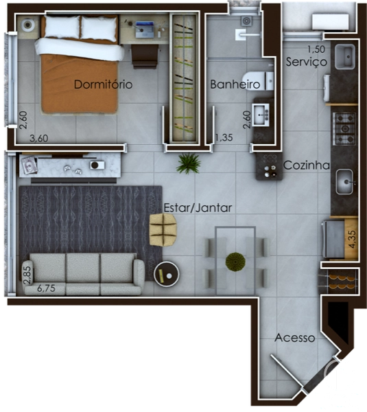 APARTAMENTO 1 DORMITÓRIO COM GARAGEM - CENTRO/VERGUEIRO: 19ª foto da galeria de imagens do imóvel