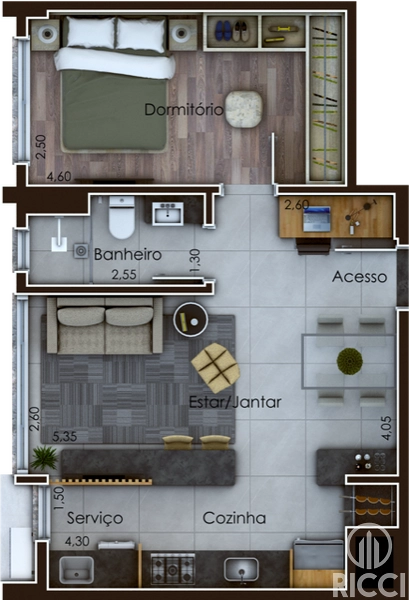 APARTAMENTO 1 DORMITÓRIO COM GARAGEM - CENTRO/VERGUEIRO: 18ª foto da galeria de imagens do imóvel