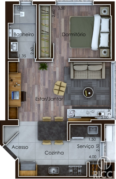 APARTAMENTO 1 DORMITÓRIO COM GARAGEM - CENTRO/VERGUEIRO: 20ª foto da galeria de imagens do imóvel