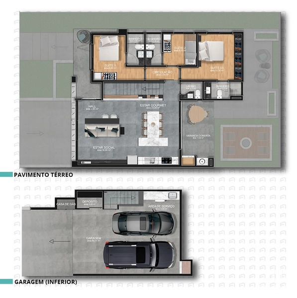 CASA 3 SUÍTES SEMI MOBILIADA - CONDOMÍNIO TERRANO: 3ª foto da galeria de imagens do imóvel