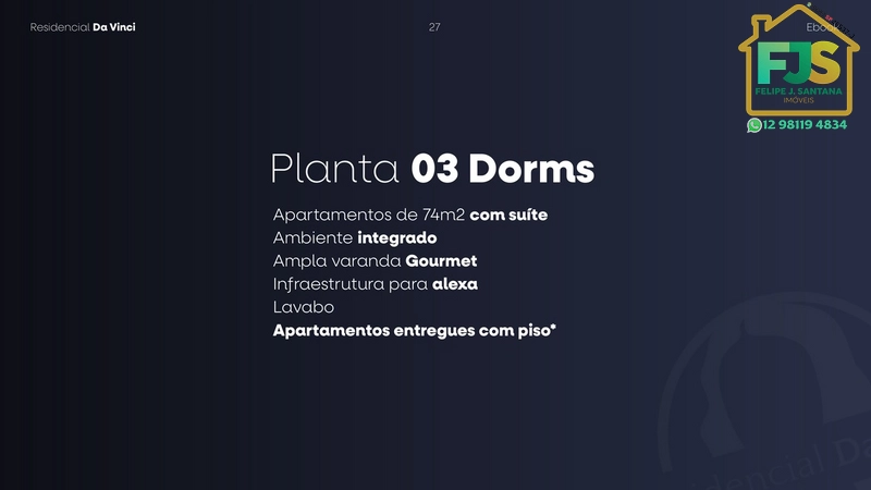 APTO 3DORM  + SUÍTE NA MELHOR LOCALIZAÇÃO DO CENTRO DE SJC