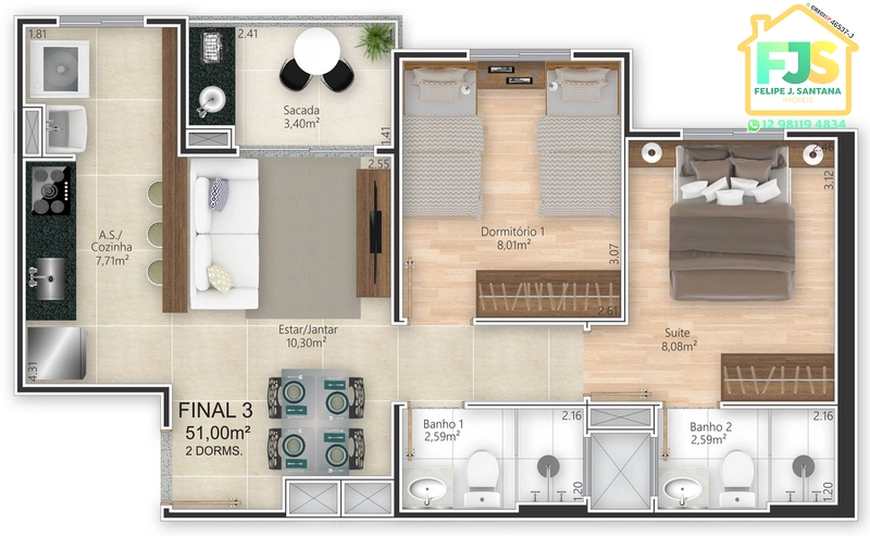 APARTAMENTO 3 DORM C/SUÍTE E LAZER COMPLETO: 65ª foto da galeria de imagens do imóvel