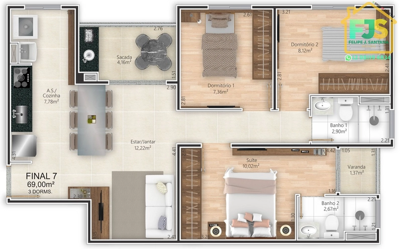 APARTAMENTO 3 DORM C/SUÍTE E LAZER COMPLETO: 69ª foto da galeria de imagens do imóvel