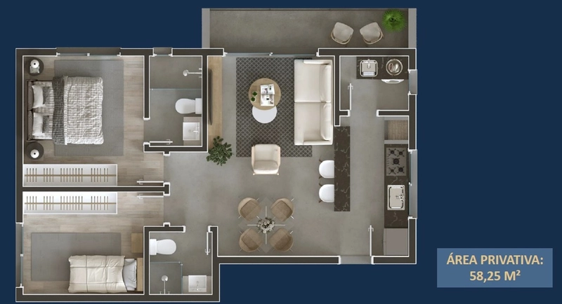 Excelente apartamento no Bosques do Albatroz: 3ª foto da galeria de imagens do imóvel