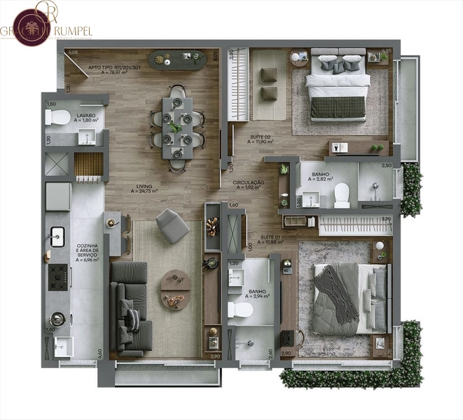 Apartamento de 2 Suítes na Avenida Central em Gramado!: 15ª foto da galeria de imagens do imóvel
