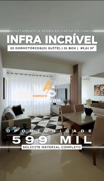 APARTAMENTO À VENDA EM CAPÃO DA CANOA, SACADA DE FRENTE COM TERRAÇO: 32ª foto da galeria de imagens do imóvel