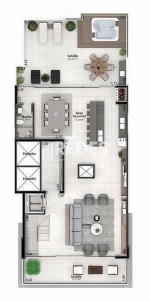 Cobertura duplex com 3 suítes: 4ª foto da galeria de imagens do imóvel