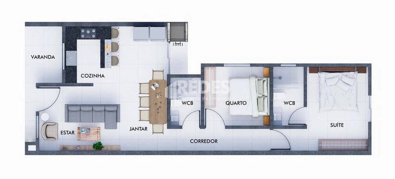 Casa 2 dorms (1 suíte): 3ª foto da galeria de imagens do imóvel