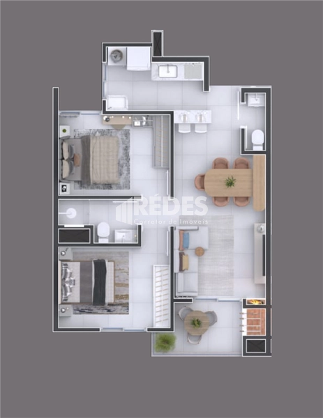 Apto 2 dorms: 5ª foto da galeria de imagens do imóvel