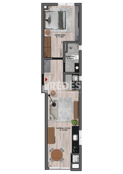 Apto 1 dorm: 9ª foto da galeria de imagens do imóvel