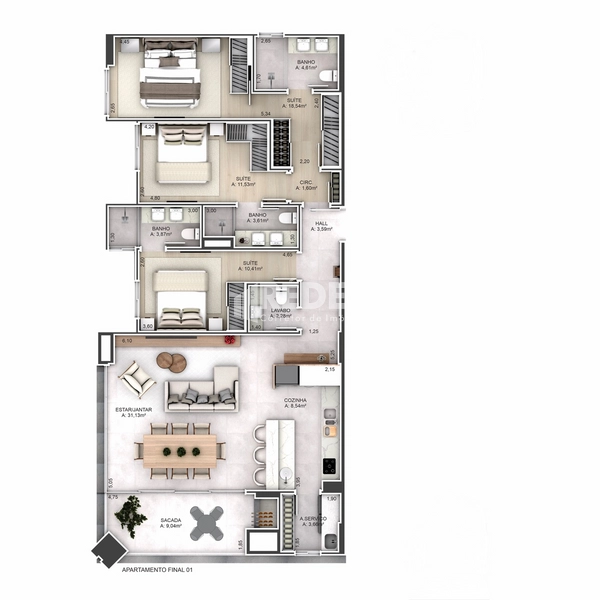 Apto 3 suítes: 6ª foto da galeria de imagens do imóvel